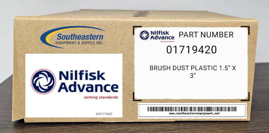 Advance OEM Part # 01719420 Brush Dust Plastic 1.5" X 3"