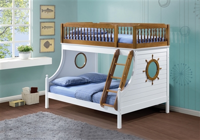 Farah Twin/Full Bunk Bed in Oak & White Finish by Acme - 37600