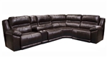 Bergamo 5 Piece Reclining Sectional in Chocolate Leather by Catnapper - 7418-5P