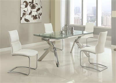 Ella-Piper 5 Piece Dining Room Set with Piper White Chair by Chintaly - CHI-ELLA-PIPER-5PC
