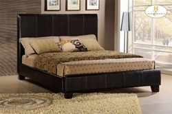 Copley Brown Bi-Cast Upholstered Platform Bed by Homelegance - 8155-1