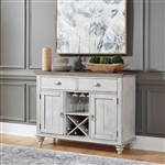 Ocean Isle Buffet in Antique White Finish with Weathered Pine Finish by Liberty Furniture - 303-CB4866