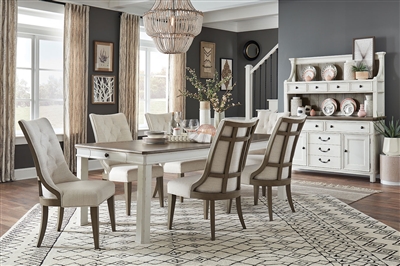 Bellevue Manor 7 Piece Dining Room Set in Bisque/White Finish by Magnussen - MAG-D4353-20-73