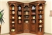 Huntington 5 Piece Corner Bookcase Wall in Antique Vintage Pecan Finish by Parker House - HUN-455-5