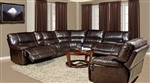 Pegasus 6 Piece Power Reclining Sectional in Nutmeg Synthetic Leather by Parker House - MPEG-811LP-NU-6