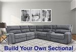 Polaris BUILD YOUR OWN Sectional with Power Headrests and USB Ports in Bizmark Grey Fabric by Parker House - MPOL-BIG-BYO
