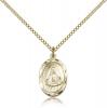 Gold Filled St. Frances Cabrini Pendant, Gold Filled Lite Curb Chain, 5/8" x 3/8"