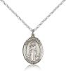 Sterling Silver St. Barnabas Pendant, Sterling Silver Lite Curb Chain, Medium Size Catholic Medal, 3/4" x 1/2"