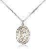 Sterling Silver St. Adrian of Nicomedia Pendant, Sterling Silver Lite Curb Chain, Medium Size Catholic Medal, 3/4" x 1/2"