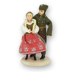 Polish Regional Doll: Krakowianka Lady with Soldier