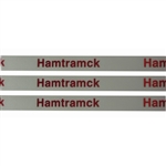 'Hamtramck' Ribbon: White with Metallic Red