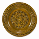 Hand Made in Southern Poland Polish wooden plates are made from Linden wood in the mountain region of southern Poland called Podhale. The plates are cut and shaped on a lathe by hand. The floral designs are burned into the wood before staining and varnish