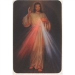 Two pictures appear when the card is moved.  The Divine Mercy picture of Christ as shown and a closeup of his head.