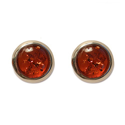Attractive "moons" of amber surrounded in sterling silver.