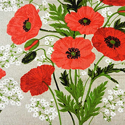 Beautiful printed linen tablecloth with one of Poland's most popular flower.