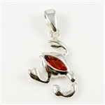 Hand made Cognac Amber Scorpio The Scorpion Zodiac Sign Pendant with Sterling Silver detail.