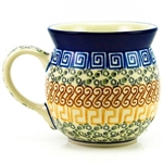 Polish Pottery 6 oz. Bubble Mug. Hand made in Poland and artist initialed.
