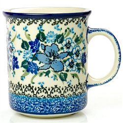 Polish Pottery 8 oz. Everyday Mug. Hand made in Poland. Pattern U4421 designed by Teresa Liana.