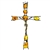 Hand made in Gdansk, the beautiful crucifix is made with natural Baltic amber embedded in an artistic cross. Brass body of Christ. 
Ready to hang.