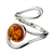 Amber cabochon set in a stylish swirl of silver.  Amber cabochon is approx .4" x .4".