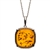 Sterling silver frame for a beautiful honey amber cabochon. Pendant size is approx. .8" x .8".