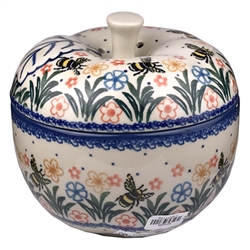 Polish Pottery 5" Apple Baker. Hand made in Poland and artist initialed.