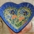 Polish Pottery 7" Heart Shaped Bowl. Hand made in Poland. Pattern U2423 designed by Teresa Liana.