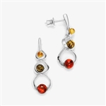 Gorgeous Baltic Amber earrings framed in Sterling Silver. Size is approx 1" X .35"