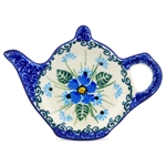 Polish Pottery 5" Tea Bag Plate. Hand made in Poland. Pattern U4992 designed by Maria Starzyk.