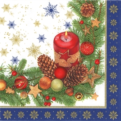 Polish Luncheon Napkins (package of 20) - "Christmas Fantasy". Three ply napkins with water based paints used in the printing process.