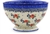 Polish Pottery 6" Footed Cereal Bowl. Hand made in Poland and artist initialed.
