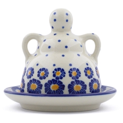 Polish Pottery 4" Mini Cheese Lady. Hand made in Poland and artist initialed.