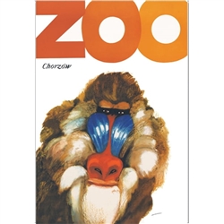 Magnet:  Zoo Chorzow Poster designed by Marek Mosinski in 2019. It has now been turned into a magnet size 3.25" x 2.25" - 18cm x 15.5cm.
