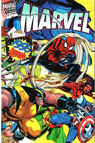 1995 Marvel Annual Report - Wolverine, Spiderman and Others Cover
