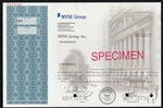 NYSE Group, Inc. Commemorative Stock Certificate - RARE SPECIMEN