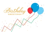 Birthday Balloon Graph Card - Greeting Card