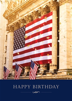 Stars and Stripes Exchange Birthday Card - Greeting Card