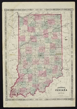 Johnson's Antique Map of Indiana - 1864