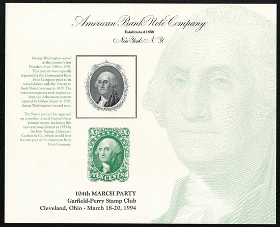 Intaglio Printing George Washington - American Bank Note Company