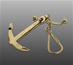 Solid Brass Anchor Key Ring