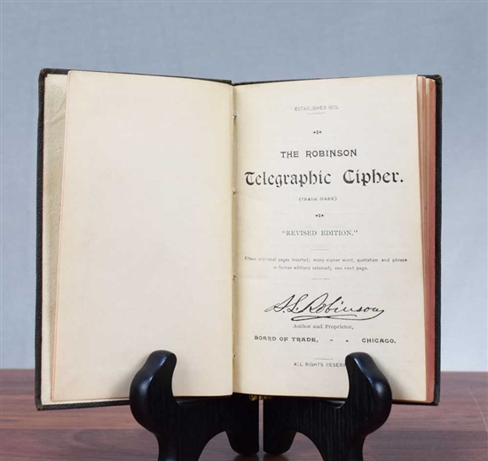 1897 Robinson Telegraphic Cipher - Chicago Board of Trade