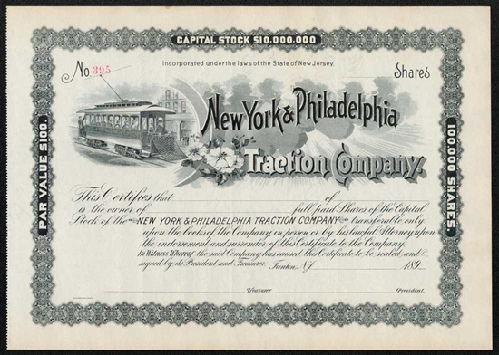 New York & Philadelphia Traction Co - 1890s