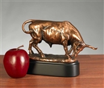 Charging Stock Market Bull Statue - Bronzed Sculpture