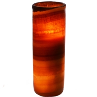 Alabaster Cylindrical Candle Holder 11.5"
