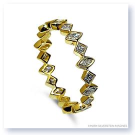 Mark Silverstein Imagines Marquise and Round Diamond Edgy Polished 18K Yellow Gold Stackable Fashion Ring