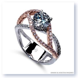 Mark Silverstein Imagines 18K White and Rose Gold Double Split Shank Diamond Engagement RIng