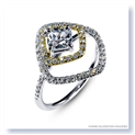 Mark Silverstein Imagines 18K White and Yellow Gold Double Square Halo Diamond Engagement Ring