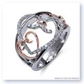 Mark Silverstein Imagines 18K White and Rose Gold Interlocking Hearts Diamond Fashion Ring