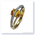 Mark Silverstein Imagines 18K White and Yellow Gold Yellow Sapphire and Diamond Split Shank Right-Hand Ring
