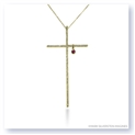 Mark Silverstein Imagines 18K Yellow Gold &#34;Heart of Christ&#34; Diamond and Ruby Cross Pendant